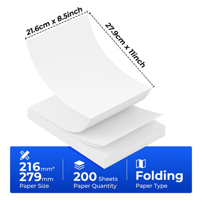 A4 Thermal Paper Refill 100 & 200 Sheets – 8.5x11" No-Ink Printing Paper Compatible with D810B Portable Thermal Printers for Office, Travel & Home