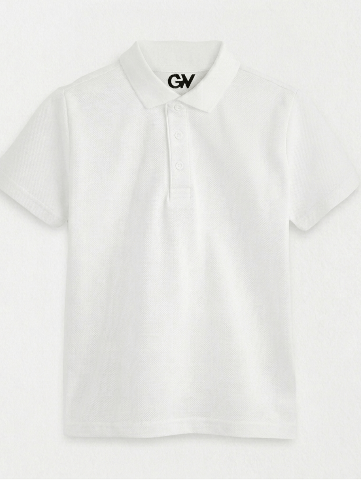 GW CLASSY OUTFIT 2 Pack School Boys Girls Unisex Kids High Quality White Short Sleeve Polo T-Shirt Age 4-12 Years