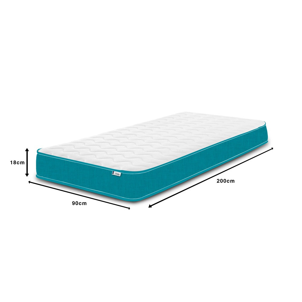 Hybrid Spring Mattress 18CM Deep Memory Foam Open Coil Kids Single Double King All Sizes UK Made BS7177