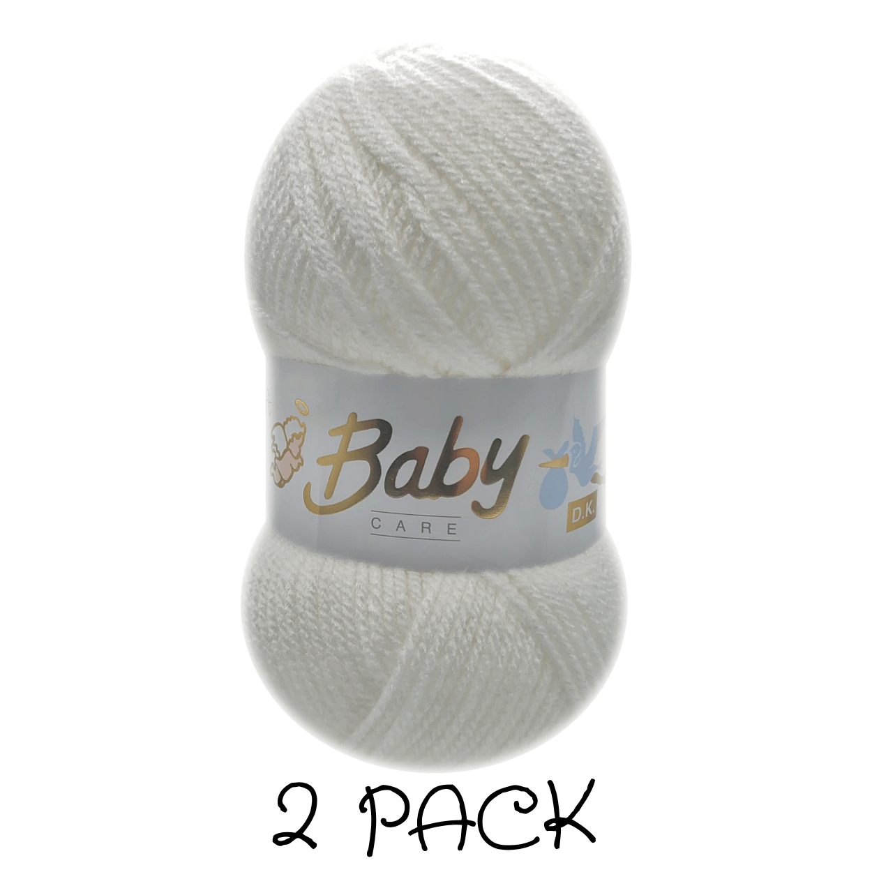 Woolcraft - Baby Care Double Knitting Yarn - 2 or 5 Pack of 100g Balls of 100% Acrylic Yarn - 13 Colours Available - Aqua, Beige, Baby Blue, Oyster, Denim, Lilac, Mint, Peach, Baby Pink, Rouge, Silver, White or Lemon - Perfect for Knitting or Crochet