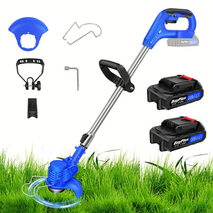 Machine Only Lightweight Cordless Electric Lawn Mower, Adjustable Length with Easy Grip Handle, 2-in-1 Lawn Trimmer