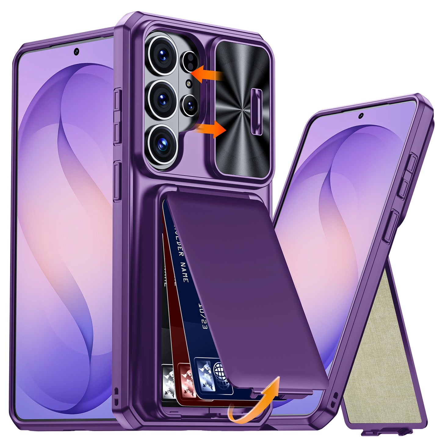 Phone Case - for Galaxy S26 Ultra Wallet Case with Lanyard Card Slot Camera Cover Shock Resistant Durable PC Material for 17.53cm 2026 Model