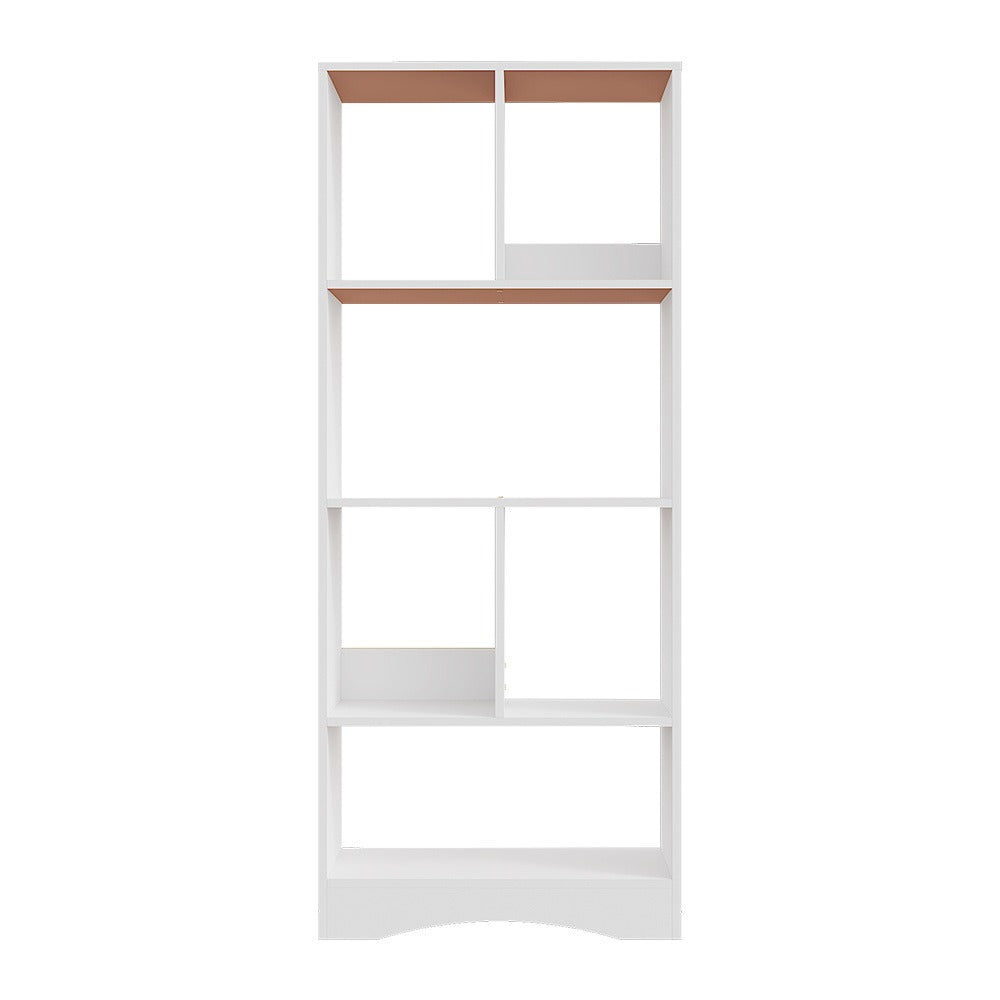 4-Tier Bookcase White Wooden Freestanding Bookshelf 50x17x120cm Open Storage Shelf Tall Shelving Unit for Living Room Home Office Hallway & Dining Room