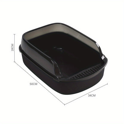 Extra Large Open Cat Litter Tray High Sided Deep Jumbo Rim Pan Box Loo Toilet Large Open Cat Litter Tray High Sided Deep Jumbo Pan Box Loo Toilet Cat Centre Extra Large High-Sided Cat Litter Box - Semi-Enclosed Design with High Walls for Cats & Rabbits, E