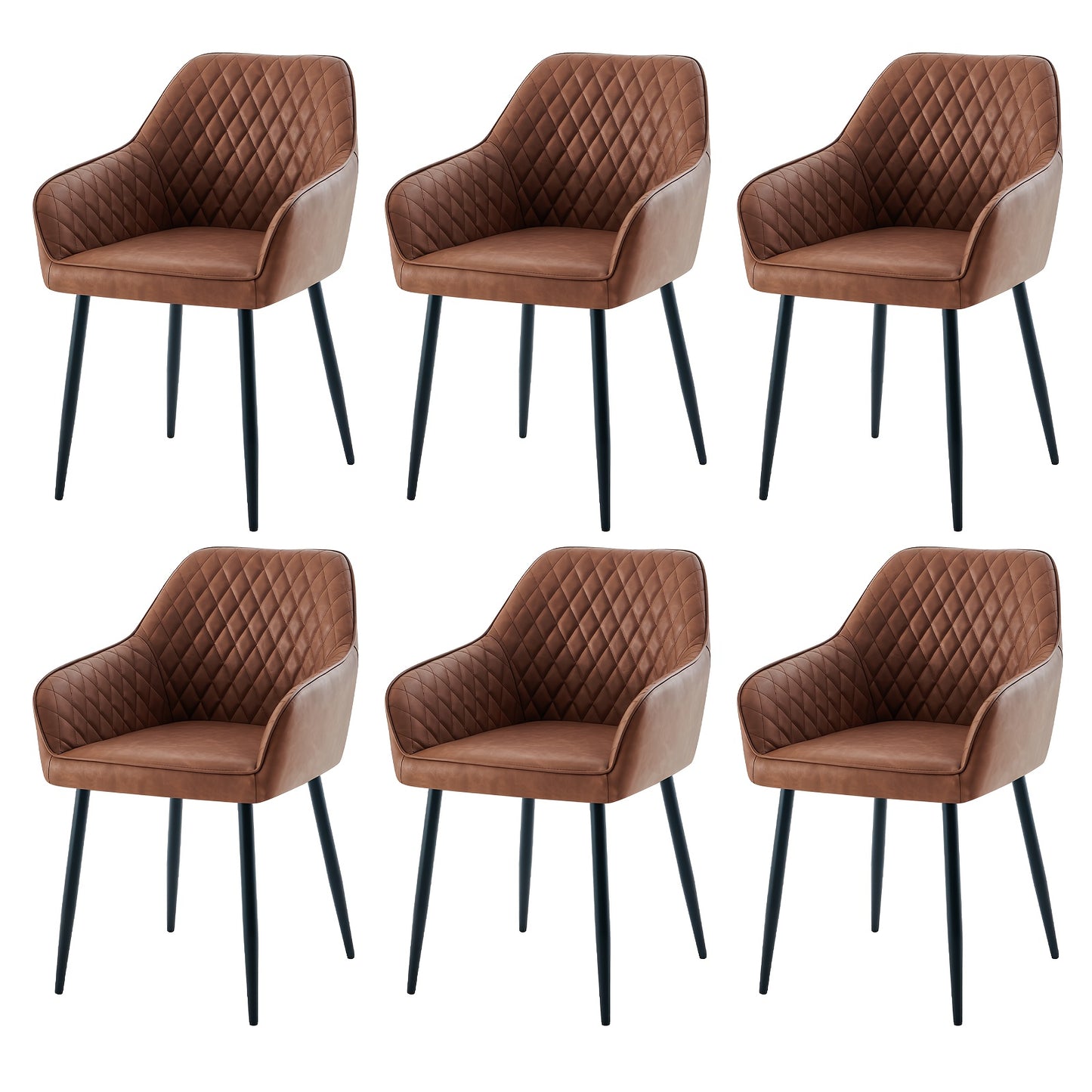 Velvet Dining Chairs with Armrests & Black Metal Legs, Upholstered Armchair 120kg Capacity 43x55x81cm, Set of 1 2 4 or 6 for Dining Room Kitchen Living Room