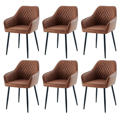 Velvet Dining Chairs with Armrests & Black Metal Legs, Upholstered Armchair 120kg Capacity 43x55x81cm, Set of 1 2 4 or 6 for Dining Room Kitchen Living Room