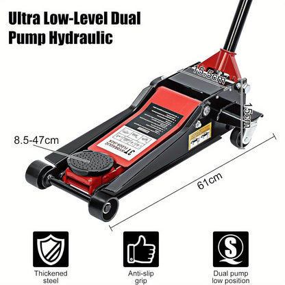 Trolley Jack Hydraulic Lift Lifting Trolley Jack Low Profile Floor Car Jack 3 Tonne for Van Car 83-465mm Lifting Height
