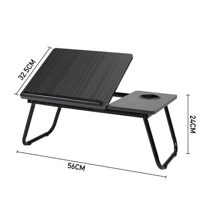 Laptop Computer Desk Portable Foldable Notebook Table Tablet Stand 5-Position Adjustable Tilt Height Over Sofa Tables With Cup Holder Bed Table Lazy Desk Reading Study Desk Breakfast Tray Knee Table 23.05*12.8*9.45 Inches