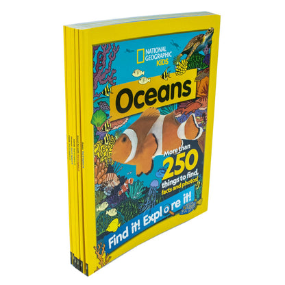 National Geographic Kids Find it! Explore it! 6 Books Collection Set (Animals, Oceans, History, Insects, Around the World & Dinosaurs) ( More Than 250 Things to find, Facts and Photos!)