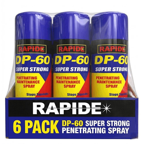 Rapide DP60 Multi-Purpose Lubricating Oil 6x250ml Rust Protection Maintenance Spray for Tools Hinges Locks Bolts Mechanical Equipment UK