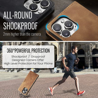 Upgraded Faux Leather Flip Cover Wallet Case For iPhone 16 Plus 16 Pro Max with Card Holder, Magnetic Closure, and Stand Function Phone Case