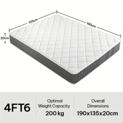 20cm Pocket Spring Hybrid Mattress Single Small Double Medium Firm Silent Innerspring Mattress in a Box Bedroom Furniture
