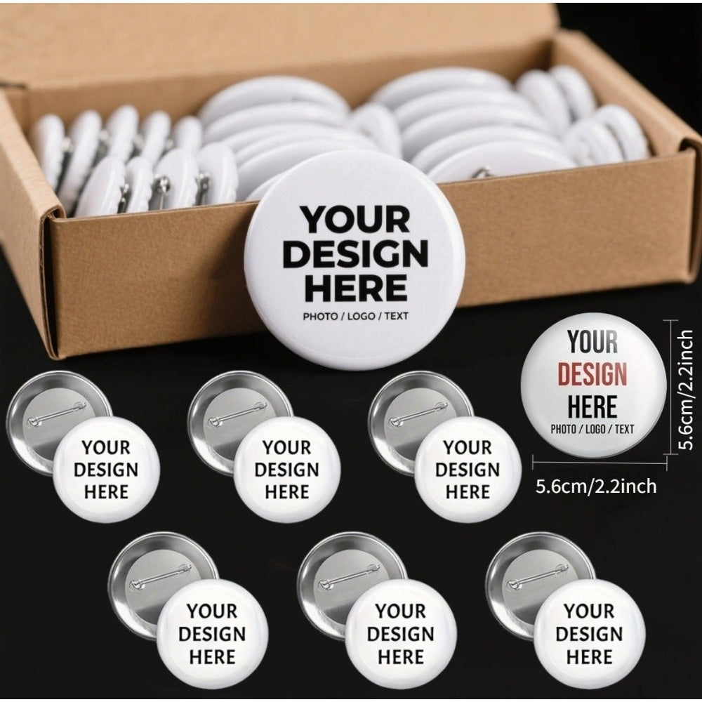 30pcs Custom Metal Pins & Buttons - Personalized Design Your Own Button Badge with Photo/Logo/Text for Promotional Events, Branding, Crafts - Durable Sew-On Badges, Decorative Buttons, Promotional Accessories, Craft Supplies, Customizable Badg