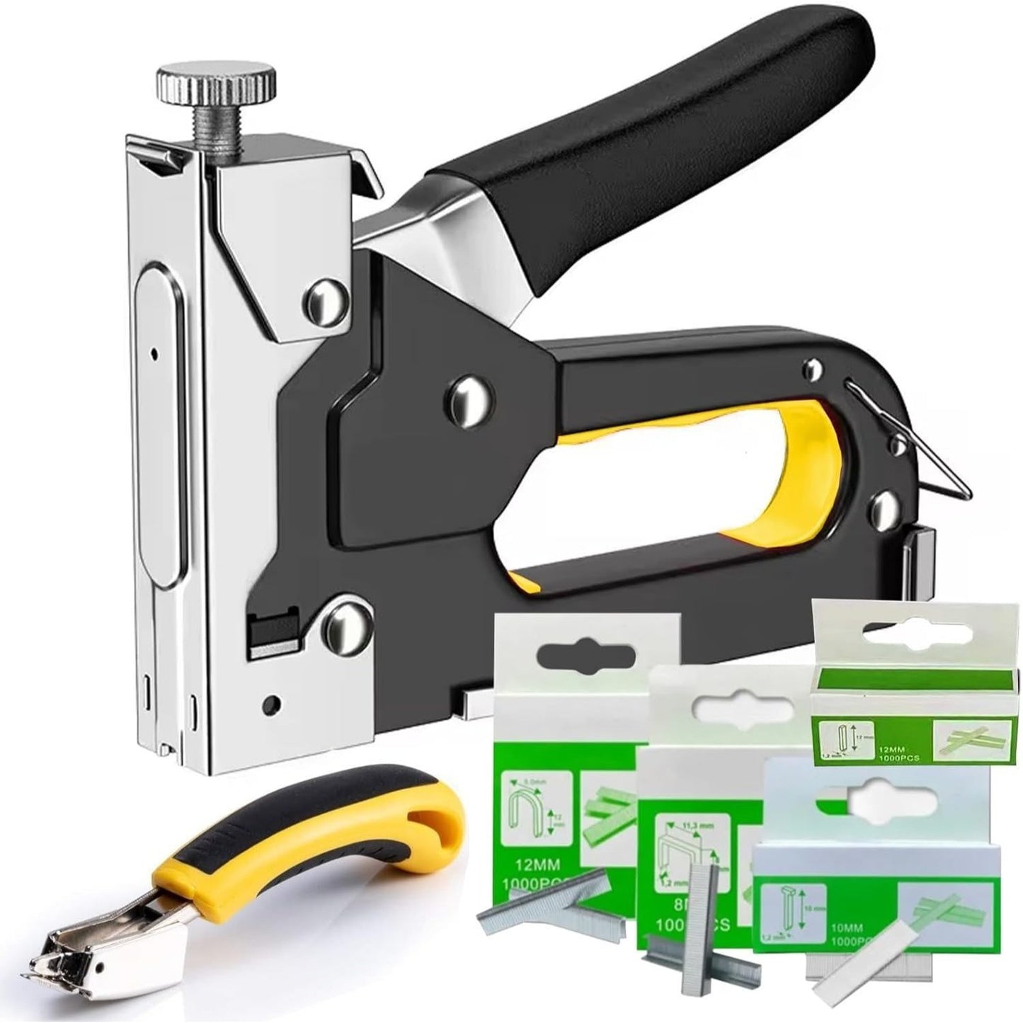 1pc Four-In-One Heavy-Duty Nailing Machine, Stapler, Shooting Nailer, Manual Nailer, Nailer, Which Can Be Used to Install T-Nails, U-Nails, I-Nails, And N-Nails, Suitable for Home Decoration Furniture Woodworking Etc
