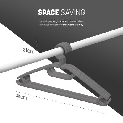KEPLIN Space Saving Plastic Coat Hangers - 20 Pack | Heavy Duty Swivel Hook for Clothes, Coats, Dress, Shirt, Jacket, Trouser | Non Slip With Rotating Hook & Tie Hanger