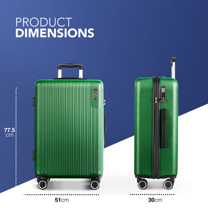 LUGG 76.5 x 50.5 x 30cm Vacay Suitcase ABS Luggage with TSA Indent Lock, Aluminium Trolley Handle, 360° Spinner Wheels, Water-Resistant & Durable Material - Airline Compatible (28inch)