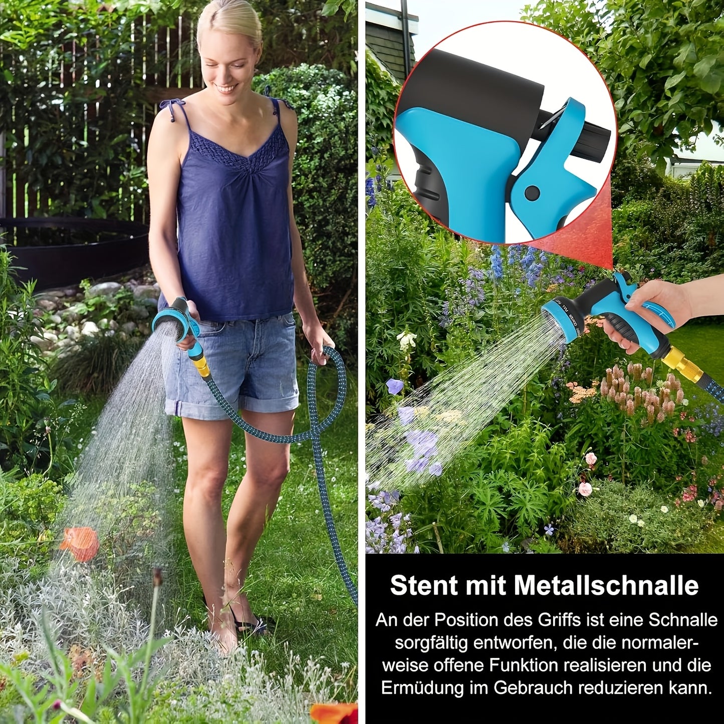 Expandable Garden Hose - Water Hose with 10 Function Spray Nozzles, Lightweight And Kink-Free Expandable Water Hose, for Washing And Watering (7.5/15/22.5/30/45M)