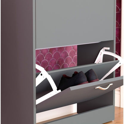 Shoe Cabinet with 2-Drawers, Shoe Cabinet with 2 Spacious Drawers Storage Shoe Rack Organizer Stainless Steel Handles, Entryway Hallway Furniture