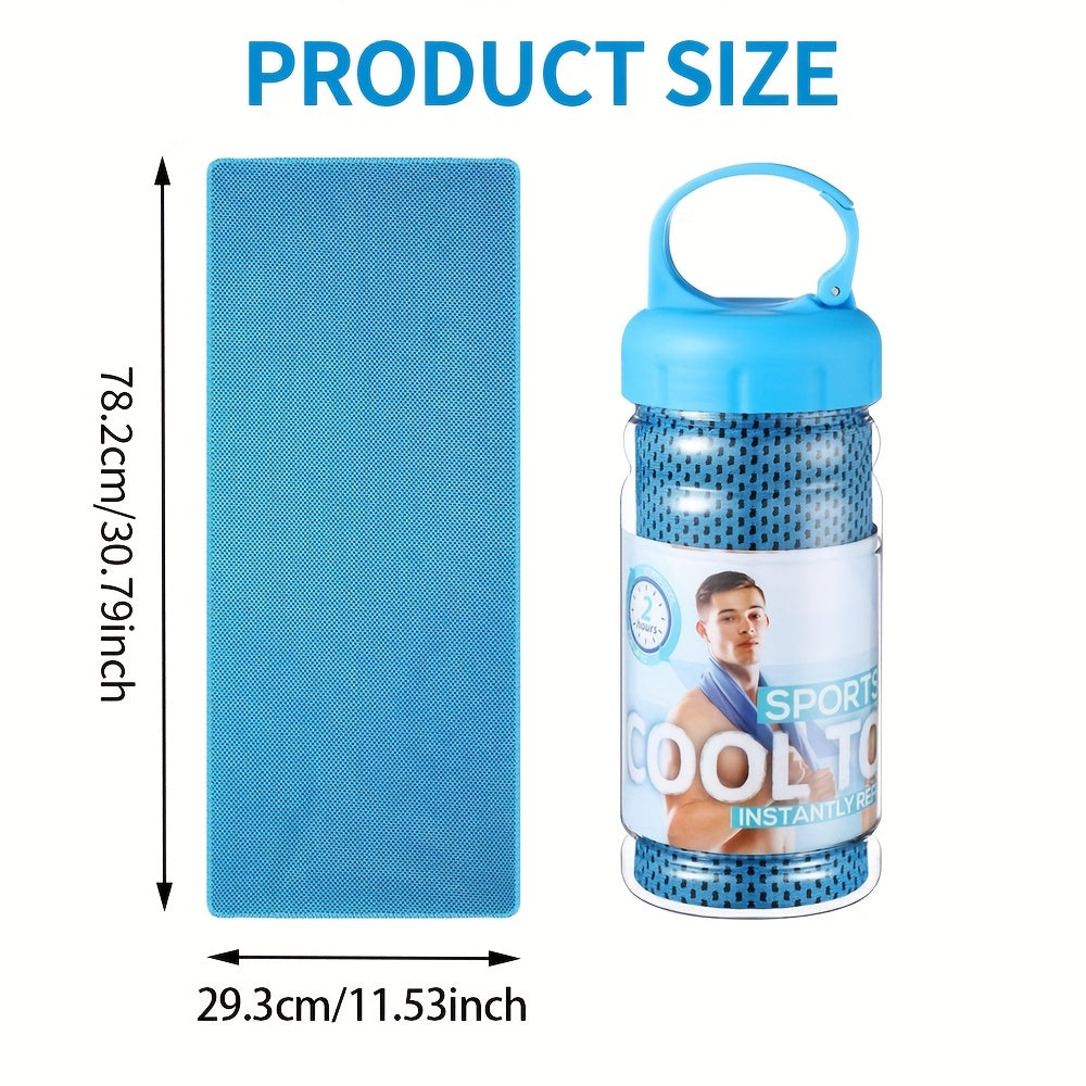 2pcs Quick-Dry Ice Towel with Cup - Lightweight Reusable Suitable for for Outdoor, Gym, Yoga & Travel | Portable Ice Towel for Cooling & Hydration | Quick-Dry Technology, Durable Fabric for Fitness, Sports, Body Care | Unisex Design