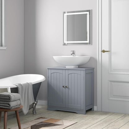 Under Sink Bathroom Cabinet, Free Standing Wooden Sink Storage Unit, Basin Cupboard With 2 Door, Bathroom Cabinet Space Saver Organizer