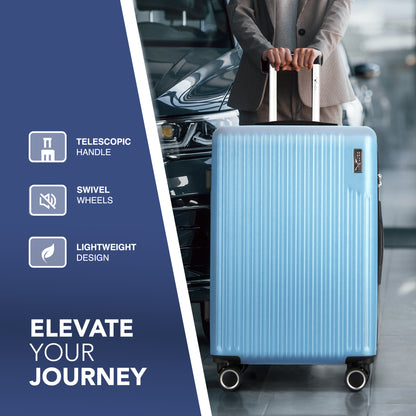 LUGG 76.5 x 50.5 x 30cm Vacay Suitcase ABS Luggage with TSA Indent Lock, Aluminium Trolley Handle, 360° Spinner Wheels, Water-Resistant & Durable Material - Airline Compatible (28inch)