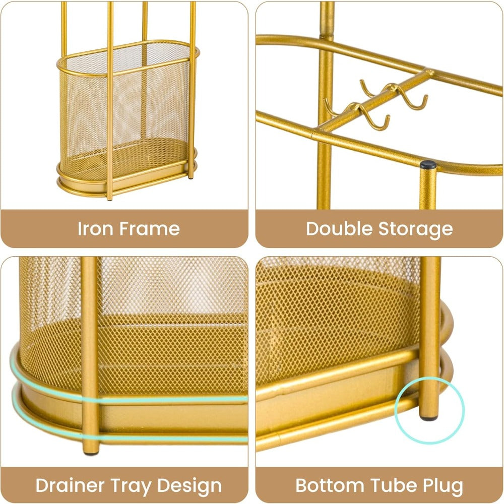 Sturdy Metal Contemporary Umbrella Stand - Storage Rack for Home & Hotel Lobby Entrance, Perfect for Commercial Use