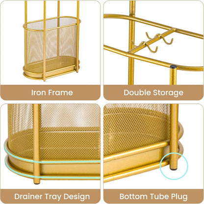 Sturdy Metal Contemporary Umbrella Stand - Storage Rack for Home & Hotel Lobby Entrance, Perfect for Commercial Use