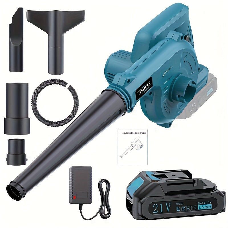 Cordless Leaf Blower 21V Lightweight Wireless Garden Blower for Leaves Snow & Debris - Lithium Battery Options for Yards Lawns Patios Pathways