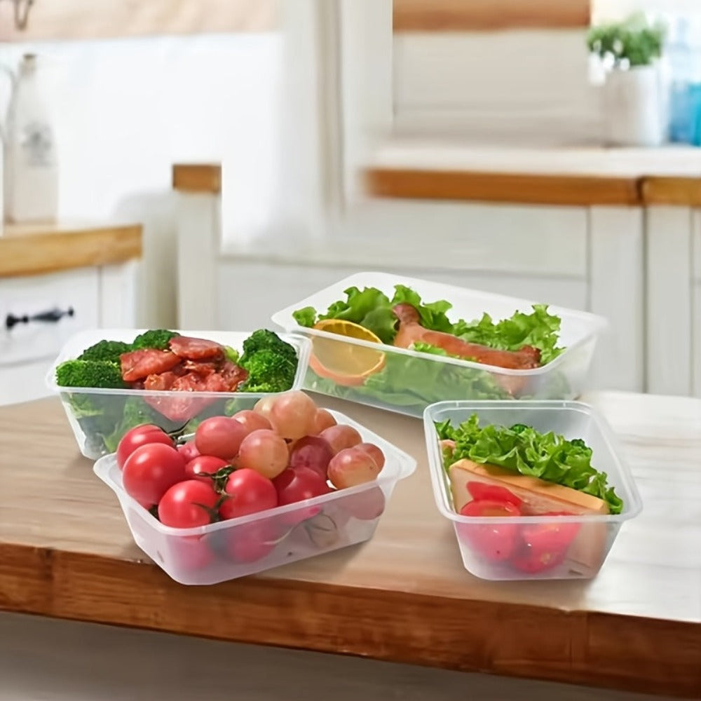 Disposable Food Containers with Lids 750ml – 40/60/100 Pack Microwave & Dishwasher Safe Leak-Proof Boxes for Salads, Fruits & Meal Prep