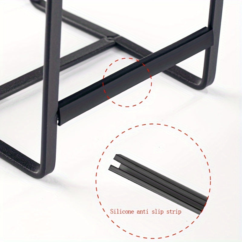 2pcs Heavy-Duty Space-Saving Dish Rack Organizer, Upright Plate Storage Rack with Non-Slip Silicone ends, for Cabinet, Countertop, Kitchen - Small & Large Sizes Fits Plates, Pots, Pans - Easy Assembly, Rustproof (Black/White), Dish Drying Rack for Kitchen