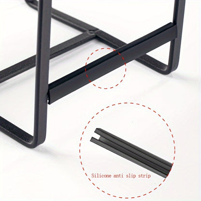 2pcs Heavy-Duty Space-Saving Dish Rack Organizer, Upright Plate Storage Rack with Non-Slip Silicone ends, for Cabinet, Countertop, Kitchen - Small & Large Sizes Fits Plates, Pots, Pans - Easy Assembly, Rustproof (Black/White), Dish Drying Rack for Kitchen