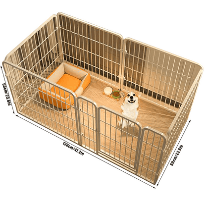[Spacious Metal Dog Pen] Spacious Metal Dog Pen | 6-Panel Detachable Pet Pen, Small And Medium Exercise Pen, Easy to Assemble - Versatile Shape for Dogs, Rabbits, Ducks And Other Small And Medium Animals, 120 X 60 X 60Cm