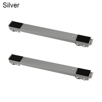 Heavy Duty Adjustable Moving Roller Wheel Set 2pcs – 70.5cm Metal Base Stand with Brake for Washing Machine, Fridge, Furniture & Appliances, 330kg Capacity