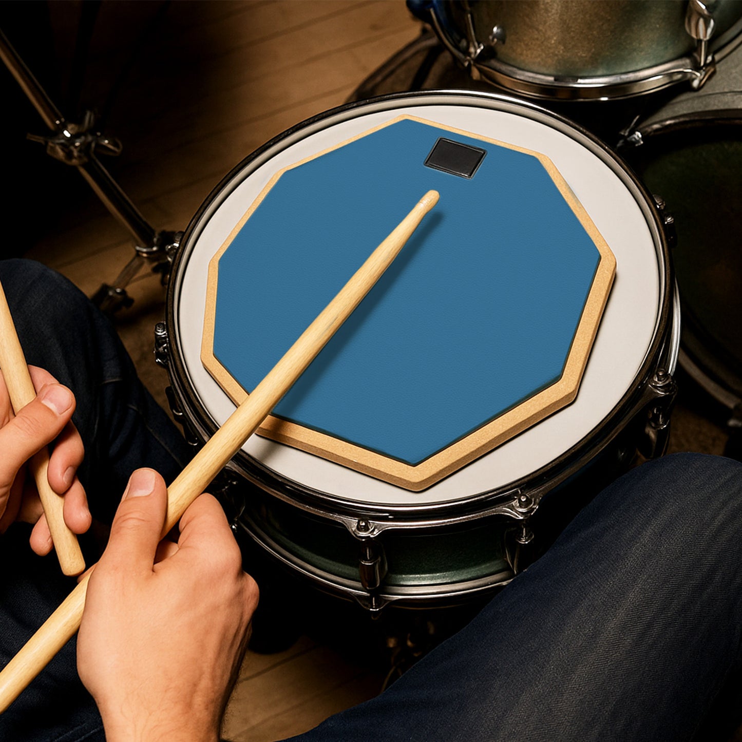 Drum Pad, 6-Inch Double Sided Drum Practice Pad with Stand Silent Snare Drum Training Kit