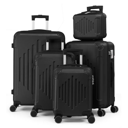5-Piece Hard Shell Spinner Luggage Set for Family & Group Travel – 12 16 20 24 28 Inch Lightweight Suitcases with Carry-On | 5 Colours | Free UK Delivery