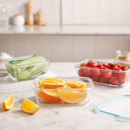 16pcs Sealed Glass Food Storage Containers, Lunch Boxes, Microwave Ovens, Ovens - Perfect for Salads, Fruits, Vegetables, And Sandwiches, Lunch Boxes | Sealed Storage | Durable Glass, Food Storage Containers (8 Lids And 8 Containers)