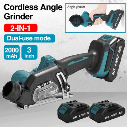 2-in-1 20V Cordless Angle Grinder & Brushless Circular Saw Makita Battery Compatible Electric Polishing Grinding Power Tool UK