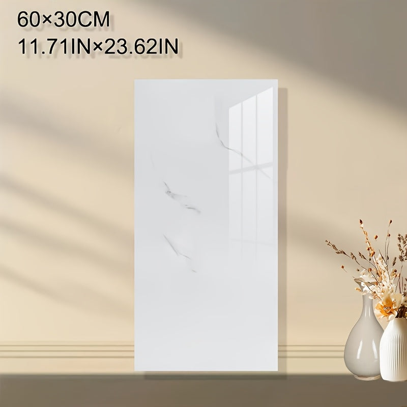 10-20pcs Contemporary Marble Pattern Self-Adhesive Wall Stickers - Waterproof & Oil-Resistan, Glossy Finish, Easy Peel & Stick for Kitchen, Bathroom, Glass, Walls - Removable Modern Home Decor, Bathroom Wall Stickers, Kitchen Decor, Glossy Finish