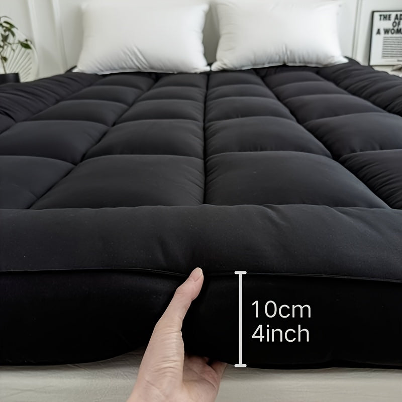 Super Soft 4Inch/ 10 Cm Deep Fill Mattress Topper Luxury Quilted Bed Pad With Elastic Corners Breathable, Durable, Machine Washable, Ideal For Single, Double, King Super King UK Bed Size