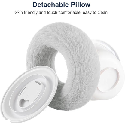 Soft Plush Fabric Pillow Stand Holder for Kindle, iPad, and Tablet with Snack Bowl – Multi-Angle Adjustable Lap Cozy Reading Pillow for Bed, Compatible with Various Sizes of Kindle, iPad, iPhone, Devices