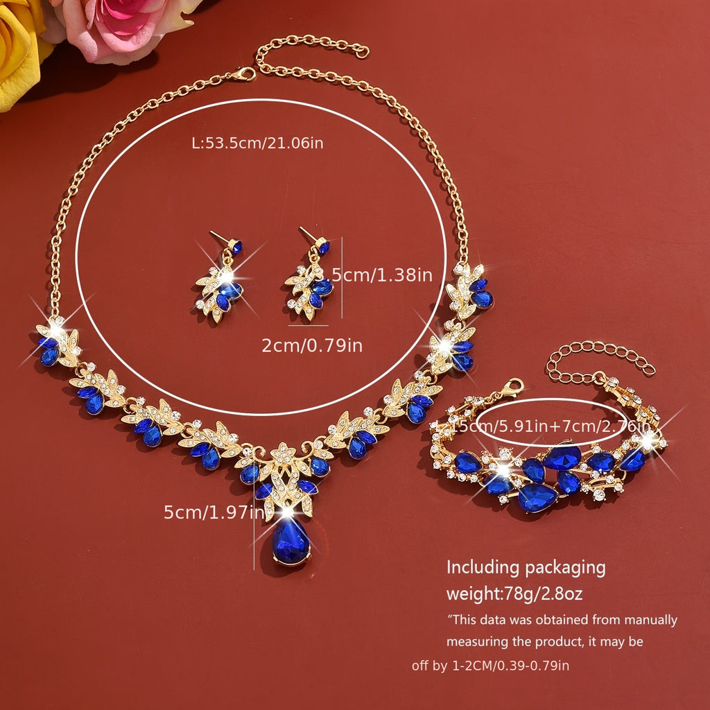 Teardrop Necklace, Bracelet and Earring Set