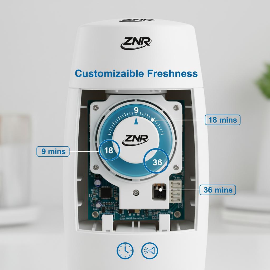 Automatic Air Freshener Spray Dispenser with 3 Fragrance Refills – Wall Mounted or Free Standing, White, Ideal for Home, Office & Bathroom