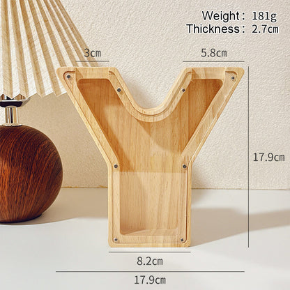 1 unique 18cm*18cm wooden letter jar - 26 creative A-Z letter storage containers, transparent design, birthday gift idea, home decoration, best friend gift, and functional holiday present.