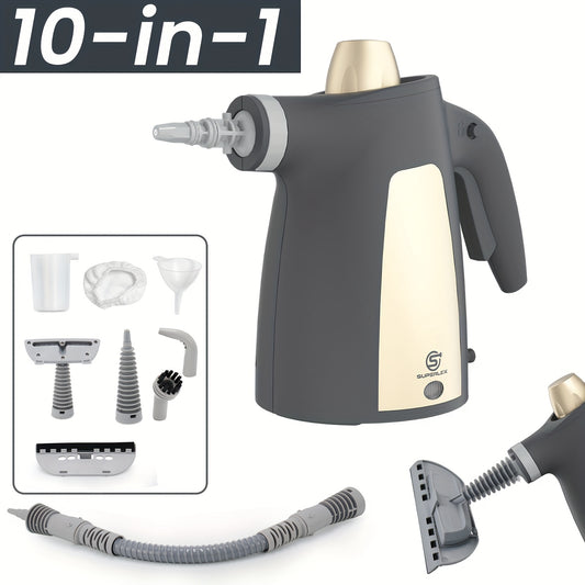 SUPERLEX 10-in-1 1050W High-Power Handheld Steam Cleaner, Includes 9 Accessories. Chemical-free, With A Safety Lock, Safe For Children And Pets. Suitable For Home, Office, And Car, Can Clean Tiles, Windows, Furniture, And Fabrics.