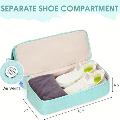 Cabin Bag 45x36x20 for Airlines Underseat Travel Bag with With Shoes Compartment Extra Shoe Bag & Toiletry Pouch Carry On Hand Luggage Weekender Bag for Women And Men, Travel Essentials Luggage Sets for Family Trips