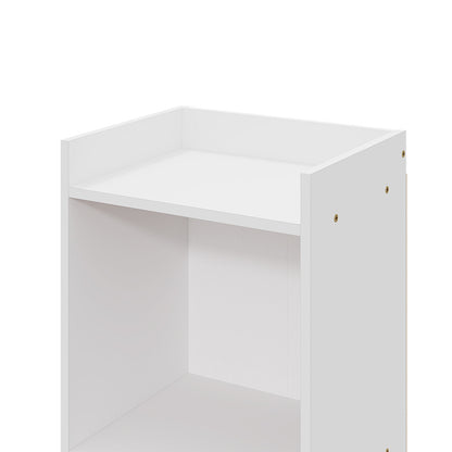 2/3/4 Layers Tall Storage Unit Small Bookcase Wooden Storage Cabinets Book Shelf, Modern White Wooden Bookcase – Tall & Skinny Bookshelf Cube Shelves Storage Unit for Living Room, Bedroom, Hallway, Office, Entrance