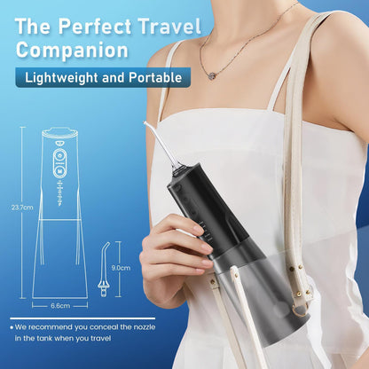 Wireless Professional Oral Irrigator, 300 Ml Water Tank, 5 Modes & 8 Nozzles, USB-C Fast Charging, IPX7 Waterproof, Quiet & Portable - Ideal for Braces, Implants, Sensitive Gums, And for Home & Travel.
