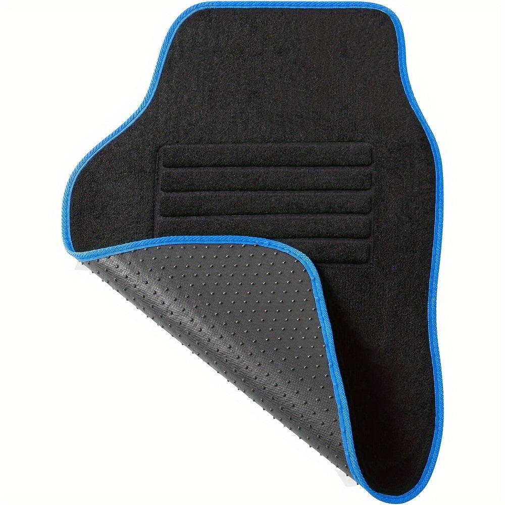 4PCS Car Floor Mats Floor Mat Set, Universal All-Weather Floor Mats With Embroidered Car Carpet Waterproof And Non-Slip Heel Protector, Made Of Carpet Material