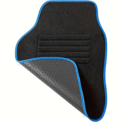 4PCS Car Floor Mats Floor Mat Set, Universal All-Weather Floor Mats With Embroidered Car Carpet Waterproof And Non-Slip Heel Protector, Made Of Carpet Material
