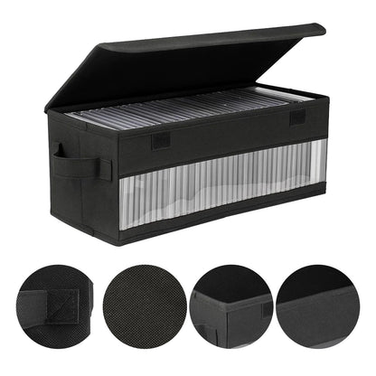 2-Pack or 3-Pack Large Capacity CD/DVD Storage Case – Holds 165 Discs Each –Media Organizer with Zipper Closure & Carry Handles – Portable Disc Holder for Home, Office, or Car